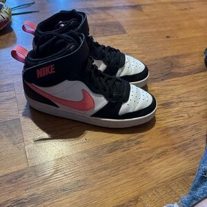Nike Black and Pink High-Tops